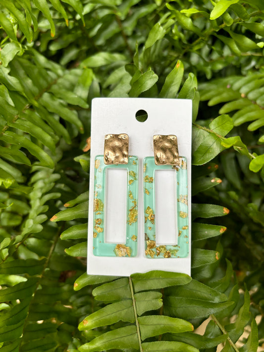 Mint Gold Flake Earrings