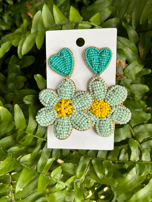 Flower Heart Earrings