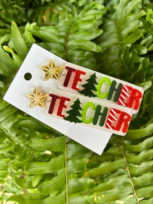 Teacher Earrings ( Christmas )