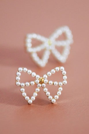 Pearl Bow Earrings