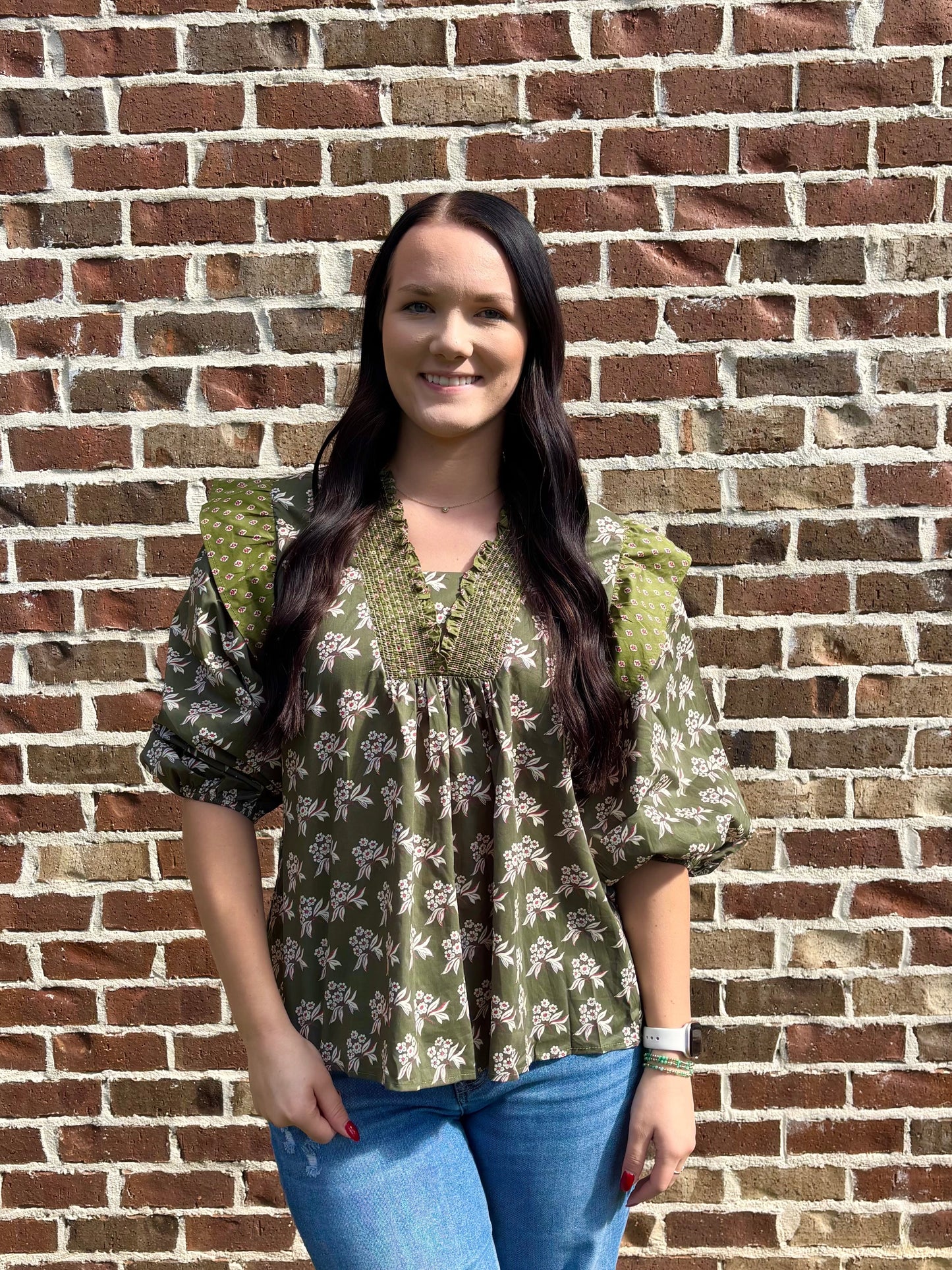 Olive Press Blouse